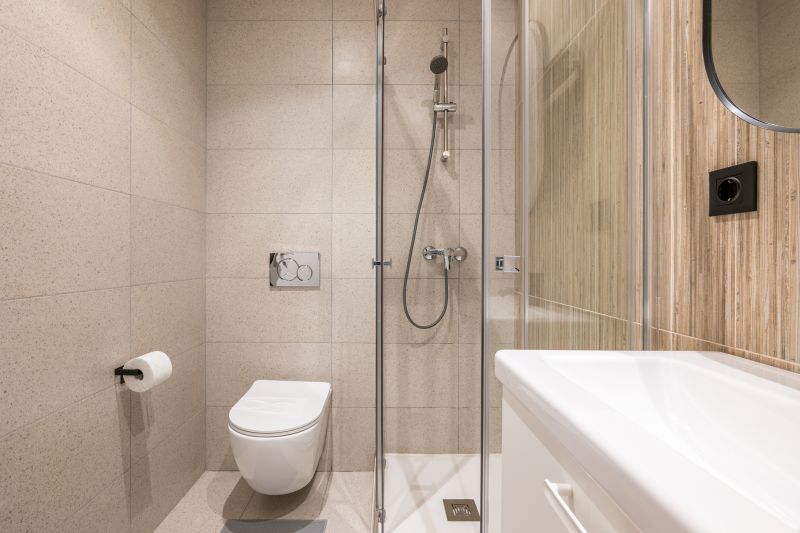 Corner Shower with Built-in Shelves